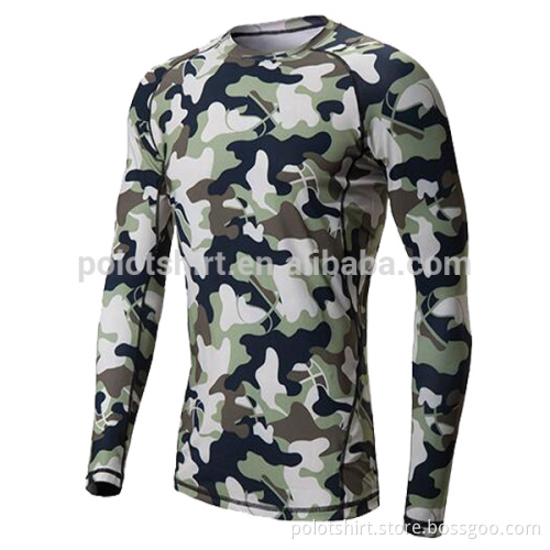 China Men's Long Sleeve Skin Tight Sublimated Camo Compression T- Shirt